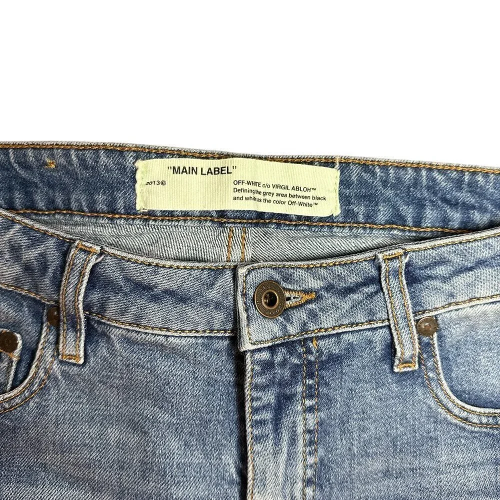 OFF-WHITE Diag Roses 5 Pocket Womens Skinny Jeans Size 27 - Picture 6 of 8